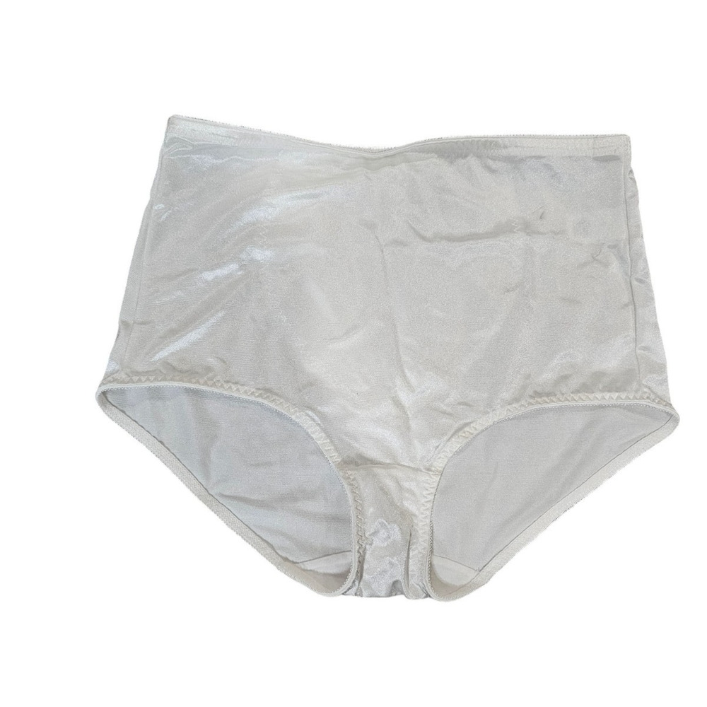 Vintage Underscore Womens Sz XXL Nylon Panties High Waist briefs White